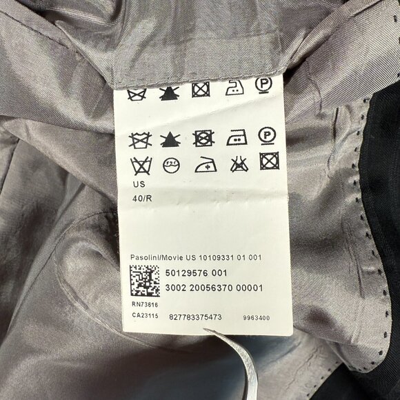 Hugo Boss Pasolini Movie US Blazer Men Size 40R Gray Striped 100% Wool Made USA - Picture 9 of 12